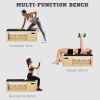 Wooden Adjustable Workout Bench with Dumbbell Rack