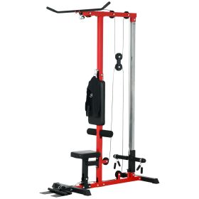 Lat Pulldown Machine with Dual Cable and Foot Flip-Up (Plate Loaded)