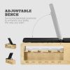 Wooden Adjustable Workout Bench with Dumbbell Rack